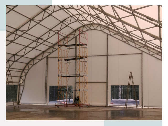 Шатровые ангары в Боровичах